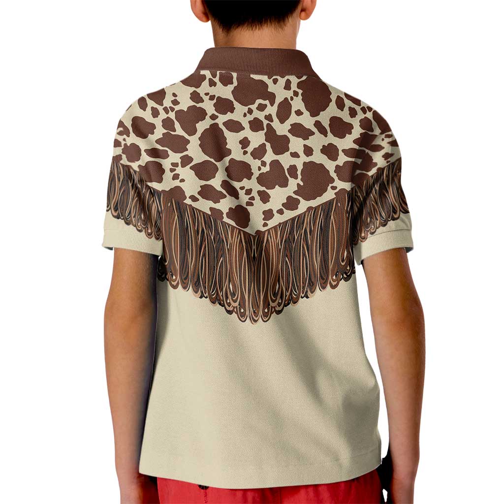 Vintage Western Cow Yoke Shirt Fringe Style Kid Polo Shirt - Wonder Print Shop