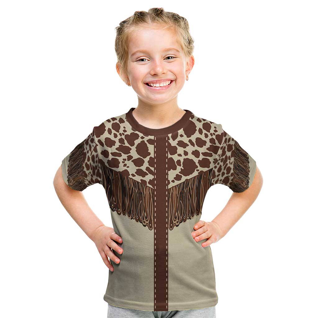 Vintage Western Cow Yoke Shirt Fringe Style Kid T Shirt - Wonder Print Shop