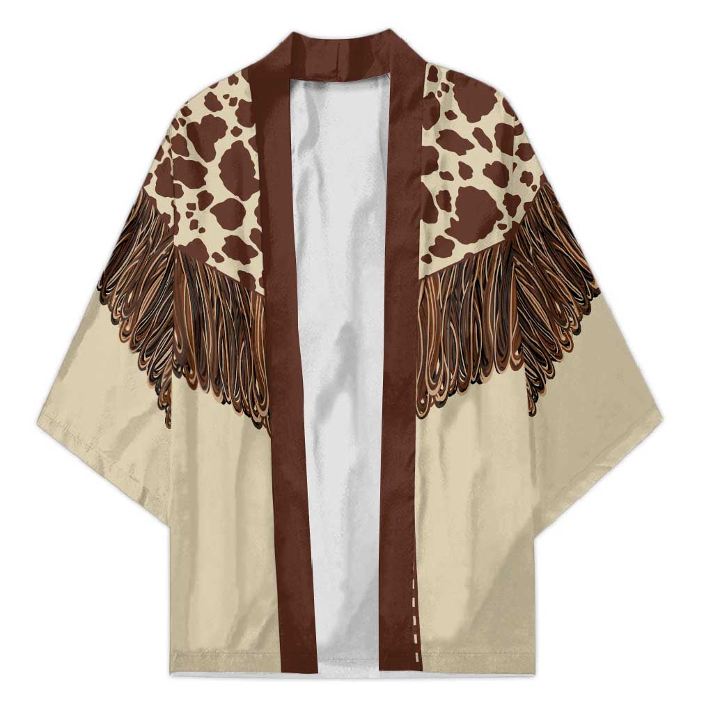 Vintage Western Cow Yoke Shirt Fringe Style Kimono - Wonder Print Shop