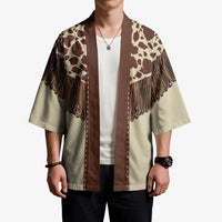 Vintage Western Cow Yoke Shirt Fringe Style Kimono - Wonder Print Shop