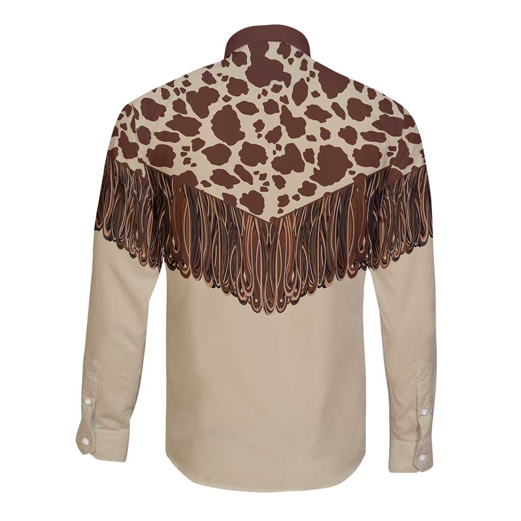 Vintage Western Cow Yoke Shirt Fringe Style Long Sleeve Button Shirt - Wonder Print Shop