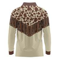 Vintage Western Cow Yoke Shirt Fringe Style Long Sleeve Polo Shirt - Wonder Print Shop