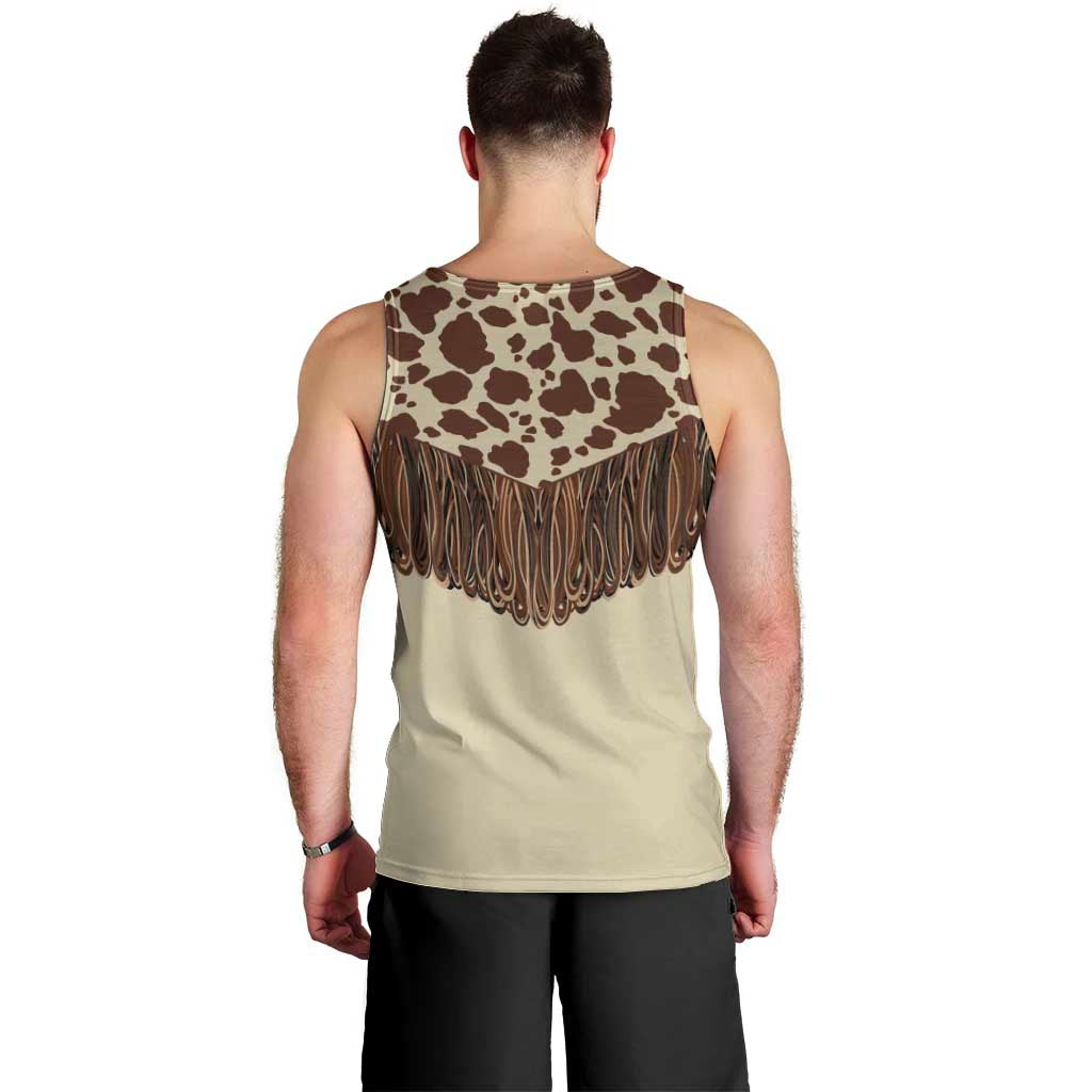 Vintage Western Cow Yoke Shirt Fringe Style Men Tank Top - Wonder Print Shop