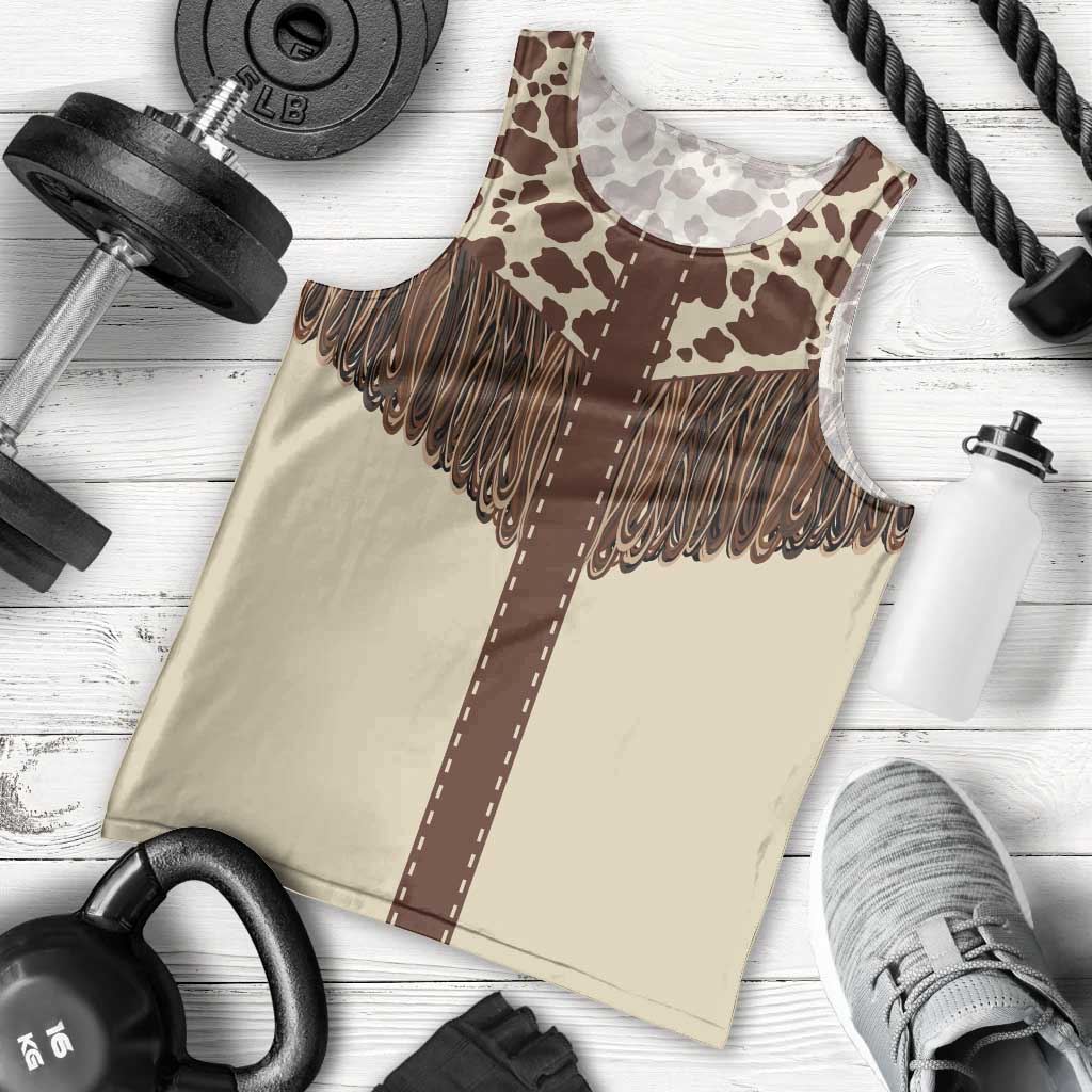 Vintage Western Cow Yoke Shirt Fringe Style Men Tank Top - Wonder Print Shop