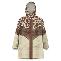 Vintage Western Cow Yoke Shirt Fringe Style Wearable Blanket Hoodie - Wonder Print Shop