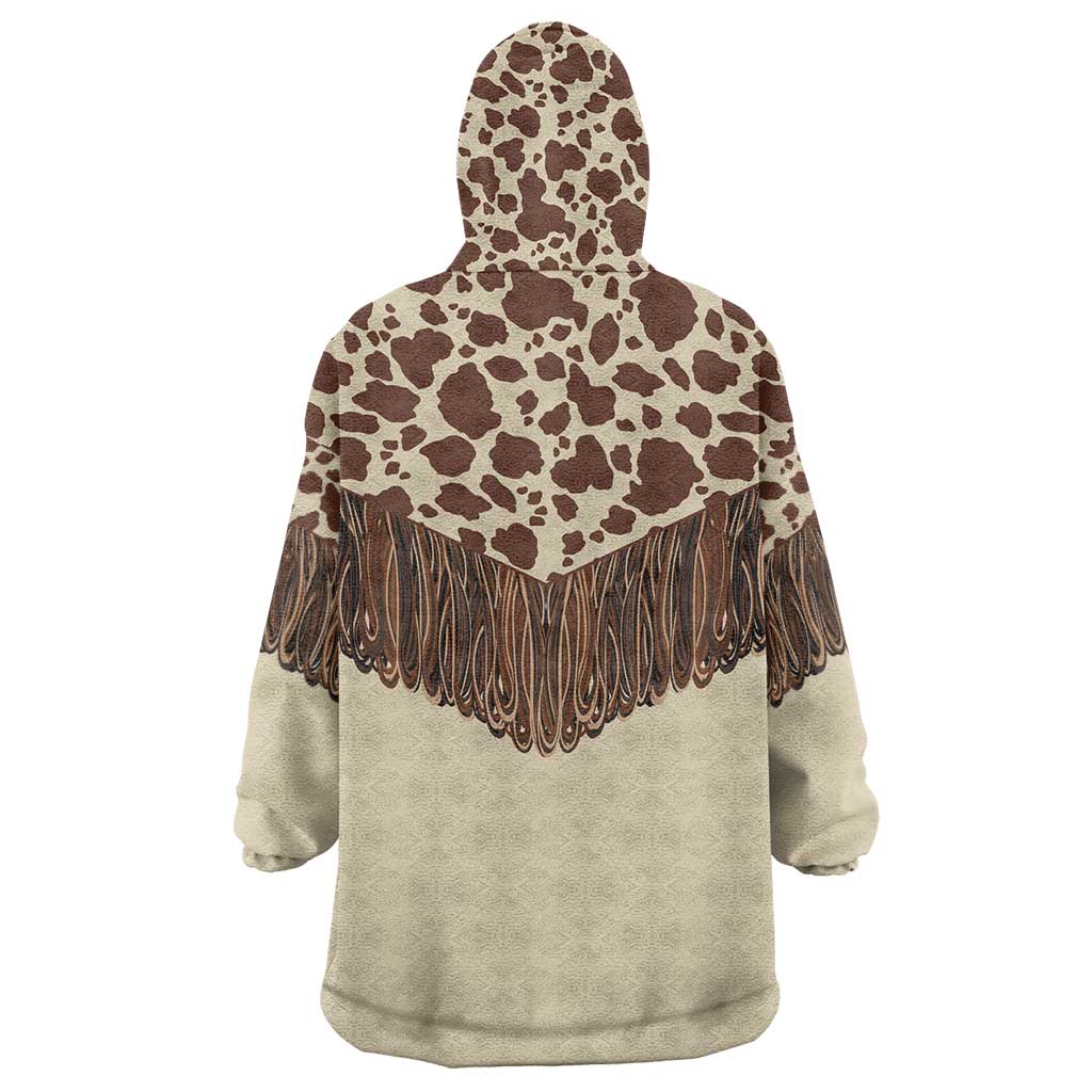 Vintage Western Cow Yoke Shirt Fringe Style Wearable Blanket Hoodie - Wonder Print Shop