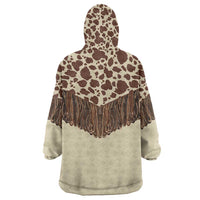 Vintage Western Cow Yoke Shirt Fringe Style Wearable Blanket Hoodie - Wonder Print Shop