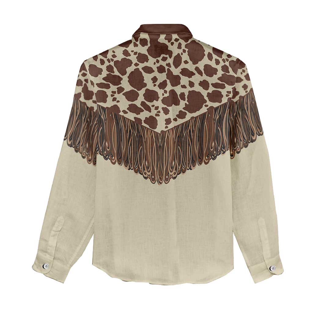Vintage Western Cow Yoke Shirt Fringe Style Women Casual Shirt - Wonder Print Shop