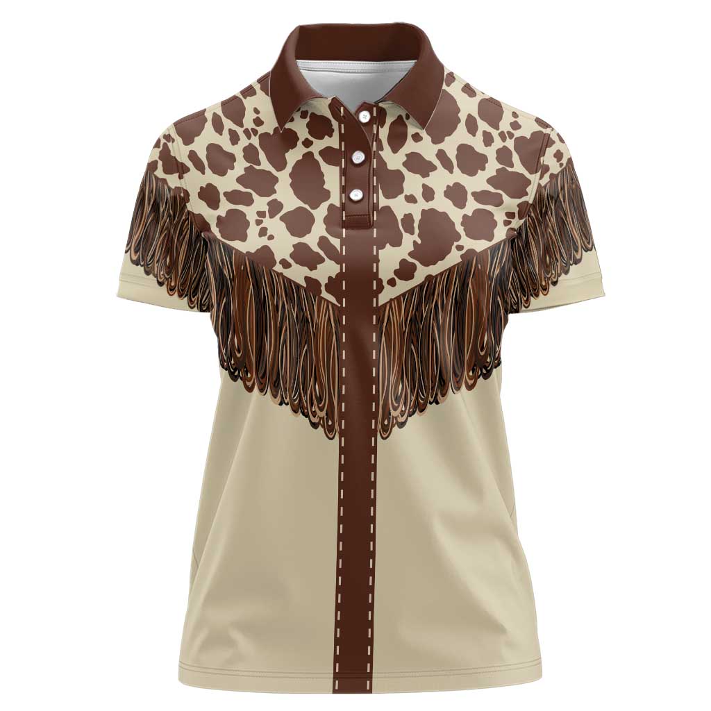Vintage Western Cow Yoke Shirt Fringe Style Women Polo Shirt - Wonder Print Shop