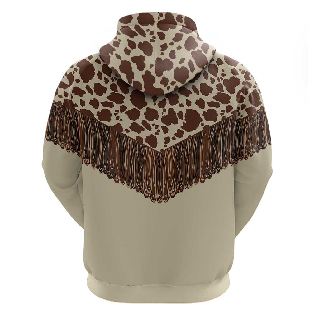 Vintage Western Cow Yoke Shirt Fringe Style Zip Hoodie - Wonder Print Shop