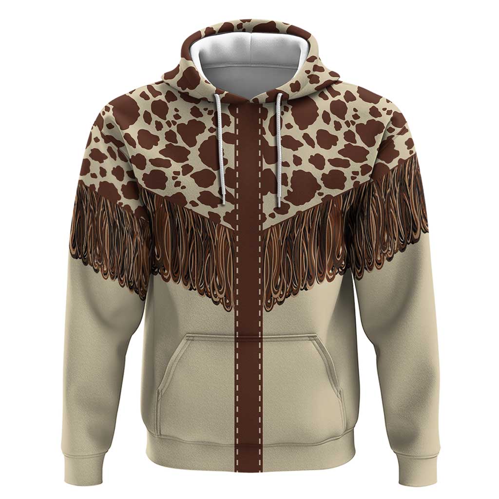 Vintage Western Cow Yoke Shirt Fringe Style Zip Hoodie - Wonder Print Shop