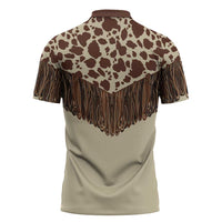 Vintage Western Cow Yoke Shirt Fringe Style Zipper Polo Shirt - Wonder Print Shop