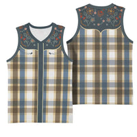 Vintage Western Flowers Yoke Shirt Style Basketball Jersey Gingham - Wonder Print Shop