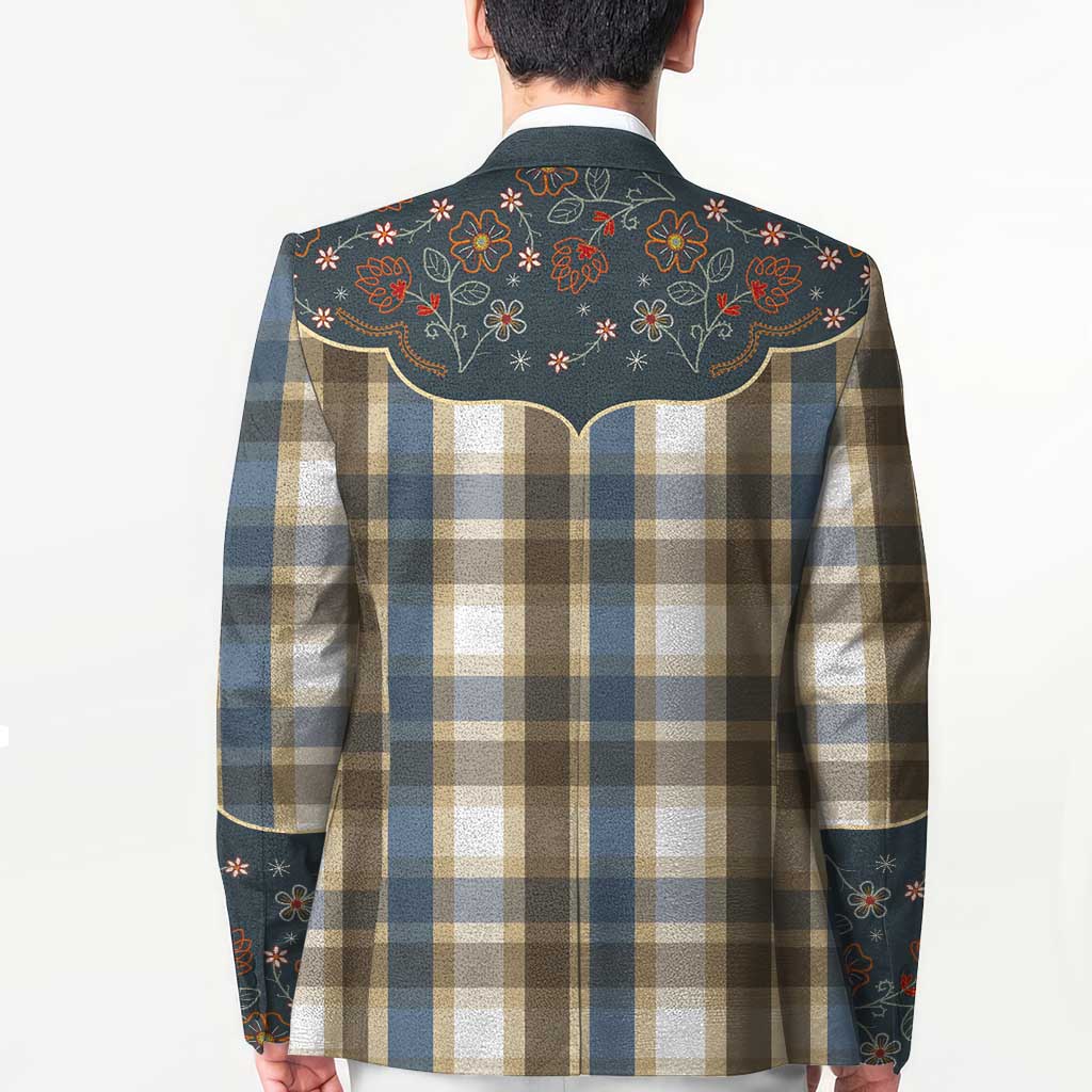 Vintage Western Flowers Yoke Shirt Style Blazer Gingham - Wonder Print Shop