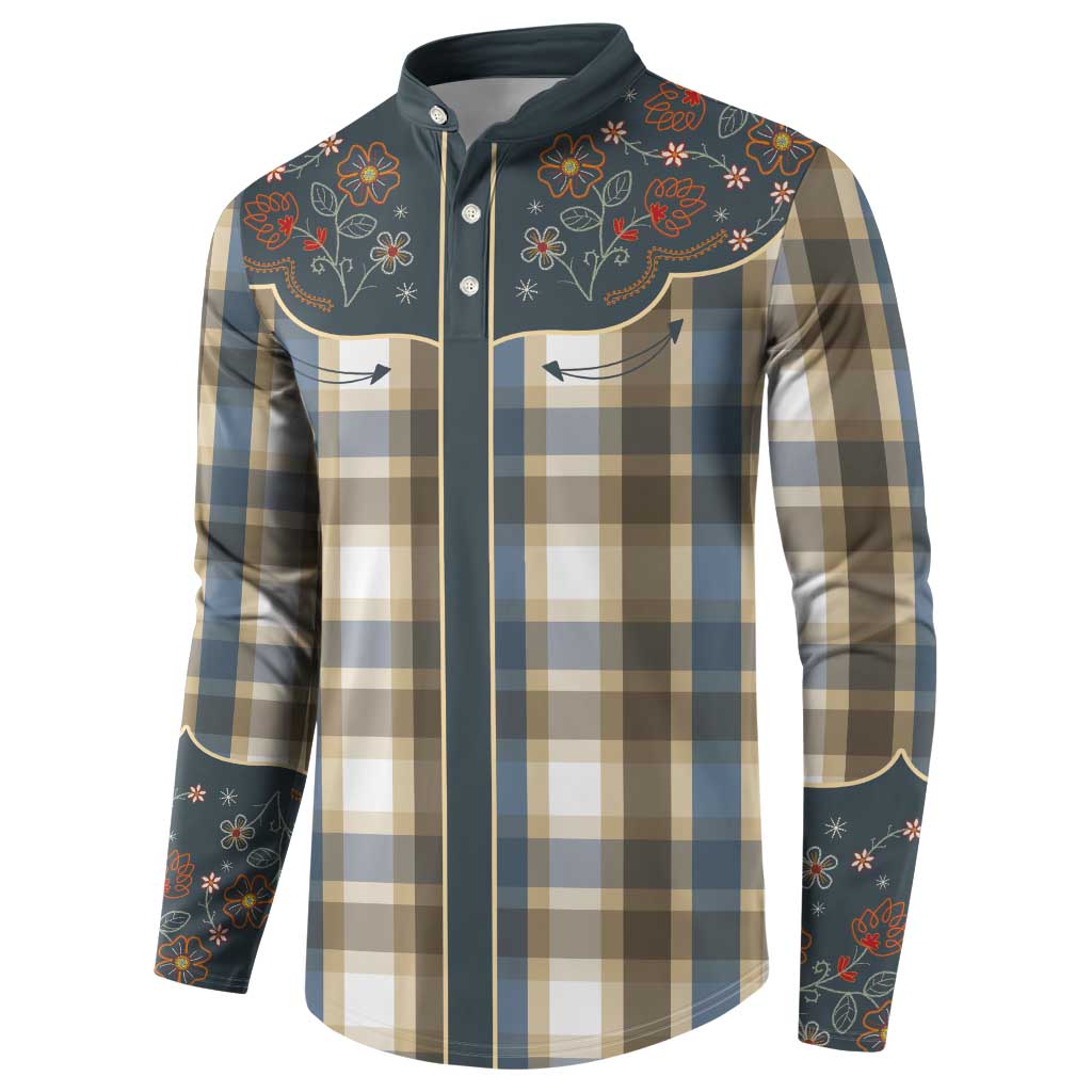 Vintage Western Flowers Yoke Shirt Style Button Sweatshirt Gingham - Wonder Print Shop