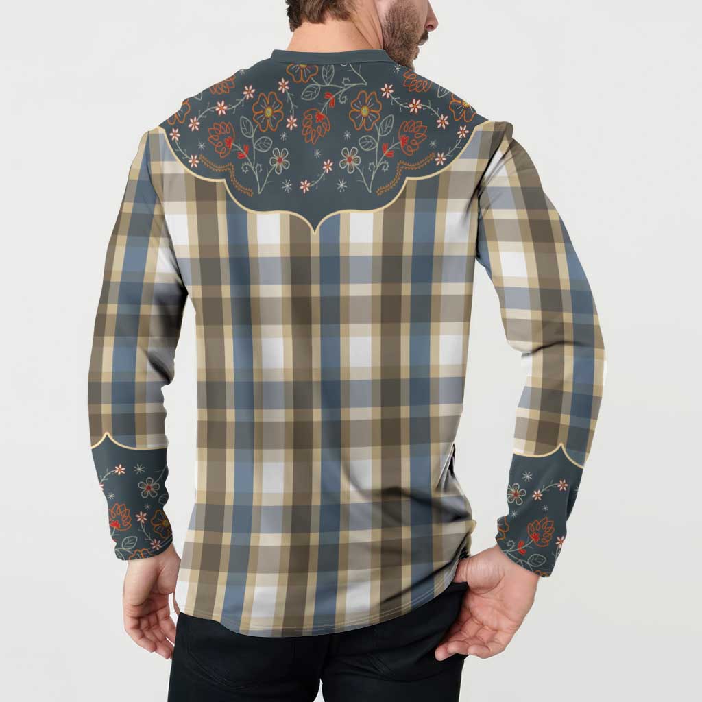 Vintage Western Flowers Yoke Shirt Style Button Sweatshirt Gingham - Wonder Print Shop