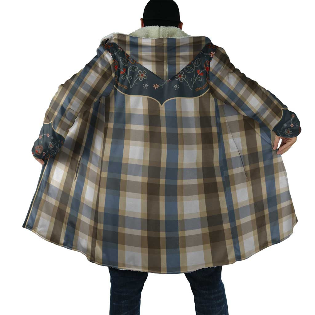 Vintage Western Flowers Yoke Shirt Style Cloak Gingham - Wonder Print Shop