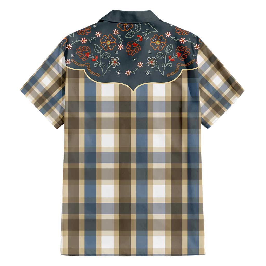 Vintage Western Flowers Yoke Shirt Style Hawaiian Shirt Gingham - Wonder Print Shop