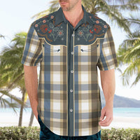 Vintage Western Flowers Yoke Shirt Style Hawaiian Shirt Gingham - Wonder Print Shop