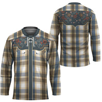 Vintage Western Flowers Yoke Shirt Style Hockey Jersey Gingham - Wonder Print Shop
