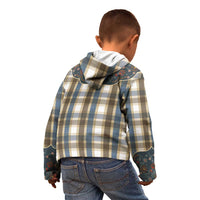 Vintage Western Flowers Yoke Shirt Style Kid Hoodie Gingham - Wonder Print Shop