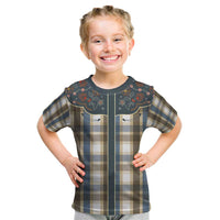 Vintage Western Flowers Yoke Shirt Style Kid T Shirt Gingham - Wonder Print Shop