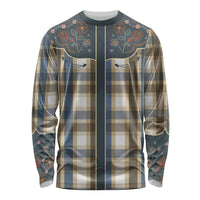 Vintage Western Flowers Yoke Shirt Style Long Sleeve Shirt Gingham - Wonder Print Shop