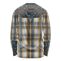 Vintage Western Flowers Yoke Shirt Style Long Sleeve Shirt Gingham - Wonder Print Shop