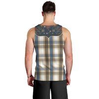 Vintage Western Flowers Yoke Shirt Style Men Tank Top Gingham - Wonder Print Shop