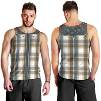 Vintage Western Flowers Yoke Shirt Style Men Tank Top Gingham - Wonder Print Shop