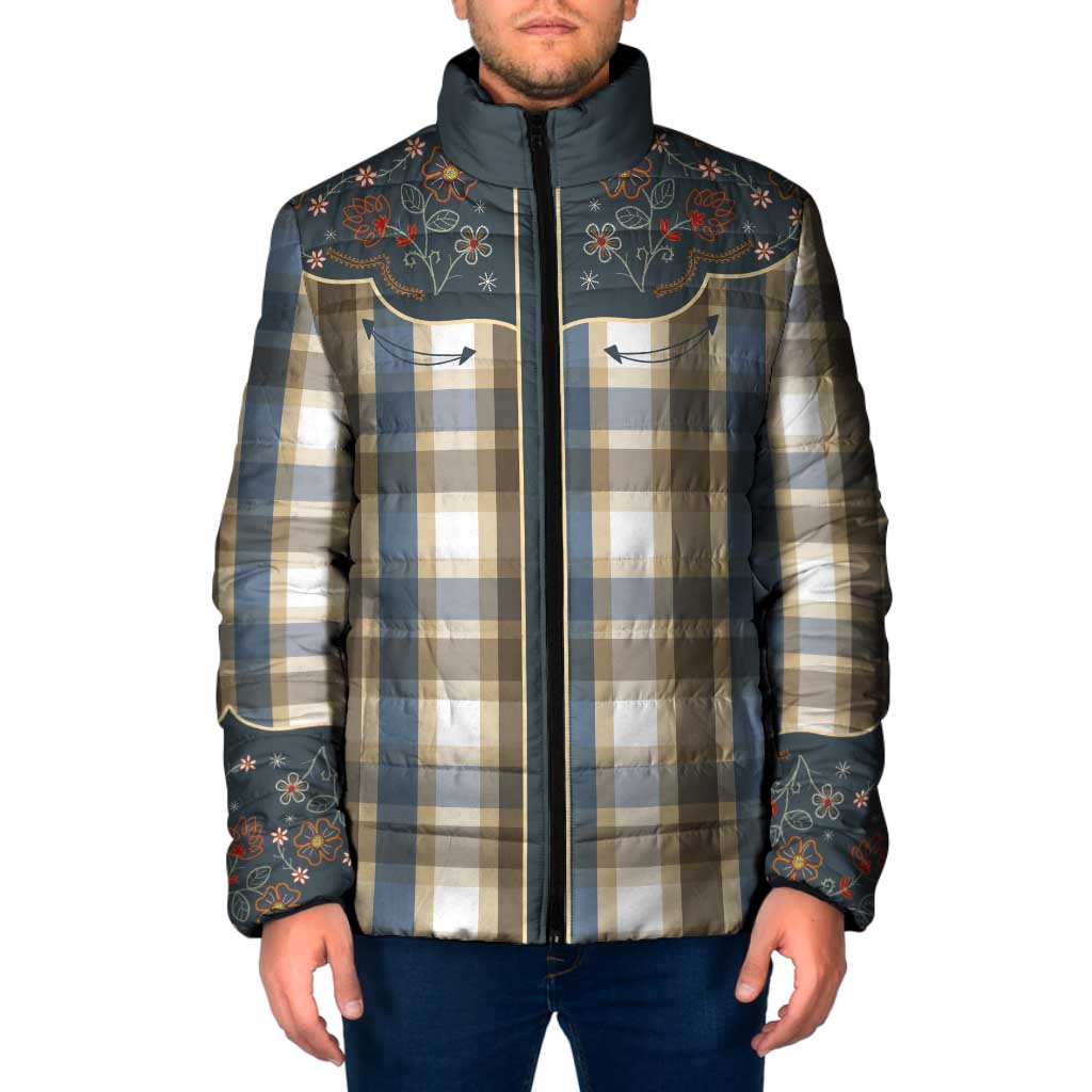 Vintage Western Flowers Yoke Shirt Style Padded Jacket Gingham - Wonder Print Shop