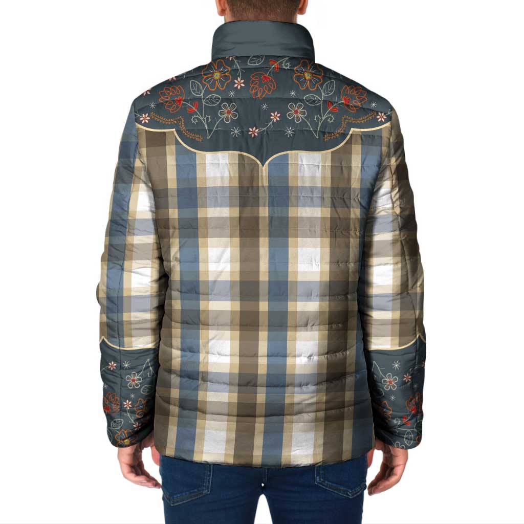 Vintage Western Flowers Yoke Shirt Style Padded Jacket Gingham - Wonder Print Shop