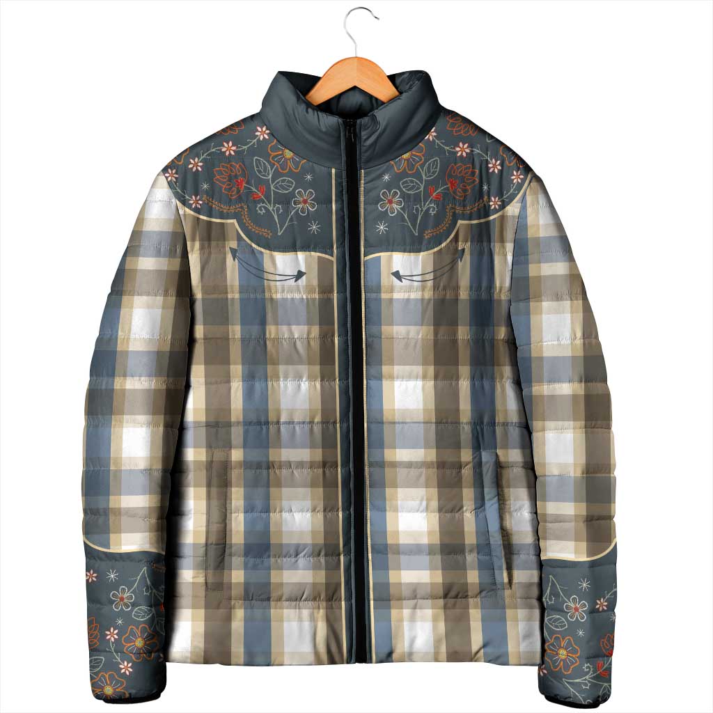 Vintage Western Flowers Yoke Shirt Style Padded Jacket Gingham - Wonder Print Shop