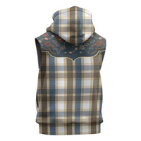 Vintage Western Flowers Yoke Shirt Style Sleeveless Hoodie Gingham - Wonder Print Shop
