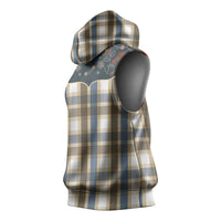 Vintage Western Flowers Yoke Shirt Style Sleeveless Hoodie Gingham - Wonder Print Shop
