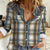 Vintage Western Flowers Yoke Shirt Style Women Casual Shirt Gingham - Wonder Print Shop