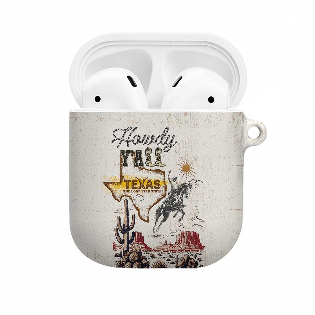 Texas Heritage Vintage Style AirPods Case Howdy Y’all and Lone Star State - Wonder Print Shop