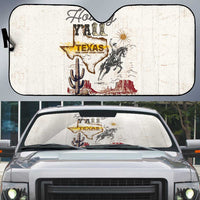 Texas Heritage Vintage Style Auto Sun Shade Howdy Y’all and Lone Star State - Wonder Print Shop