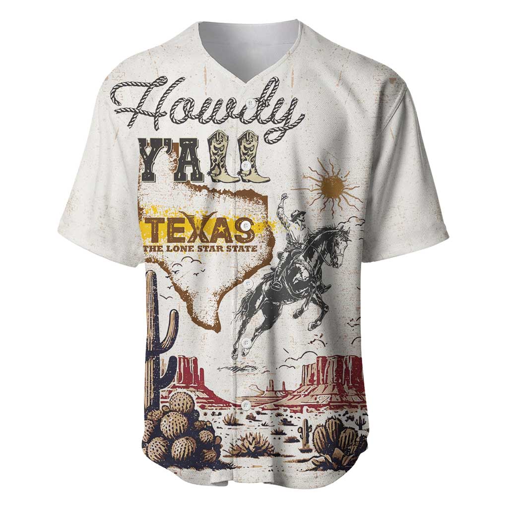 Texas Heritage Vintage Style Baseball Jersey Howdy Y’all and Lone Star State - Wonder Print Shop