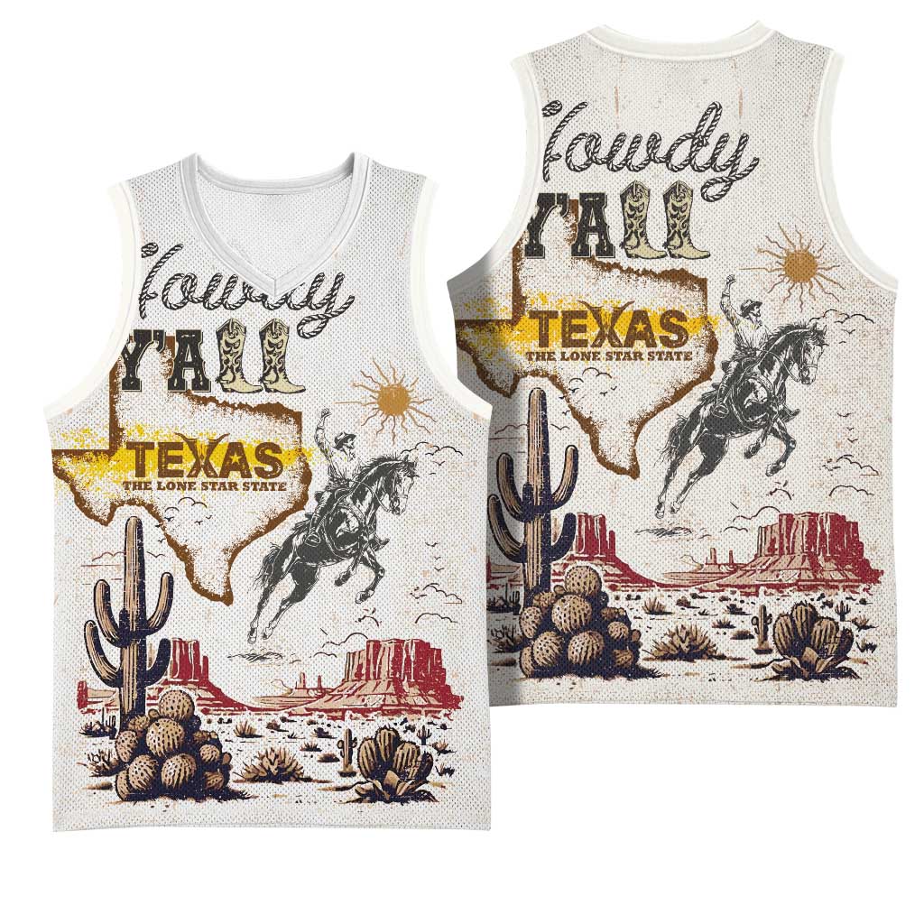 Texas Heritage Vintage Style Basketball Jersey Howdy Y’all and Lone Star State - Wonder Print Shop