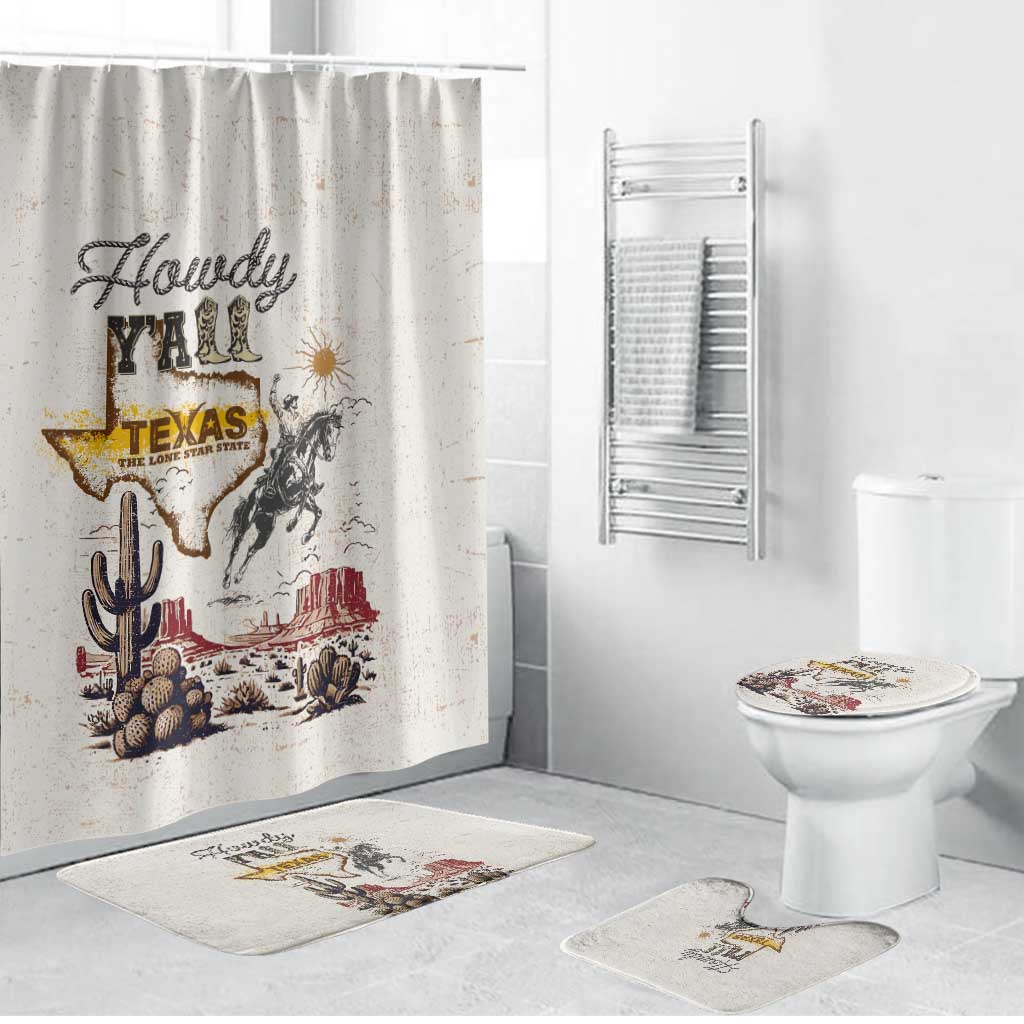 Texas Heritage Vintage Style Bathroom Set Howdy Y’all and Lone Star State - Wonder Print Shop