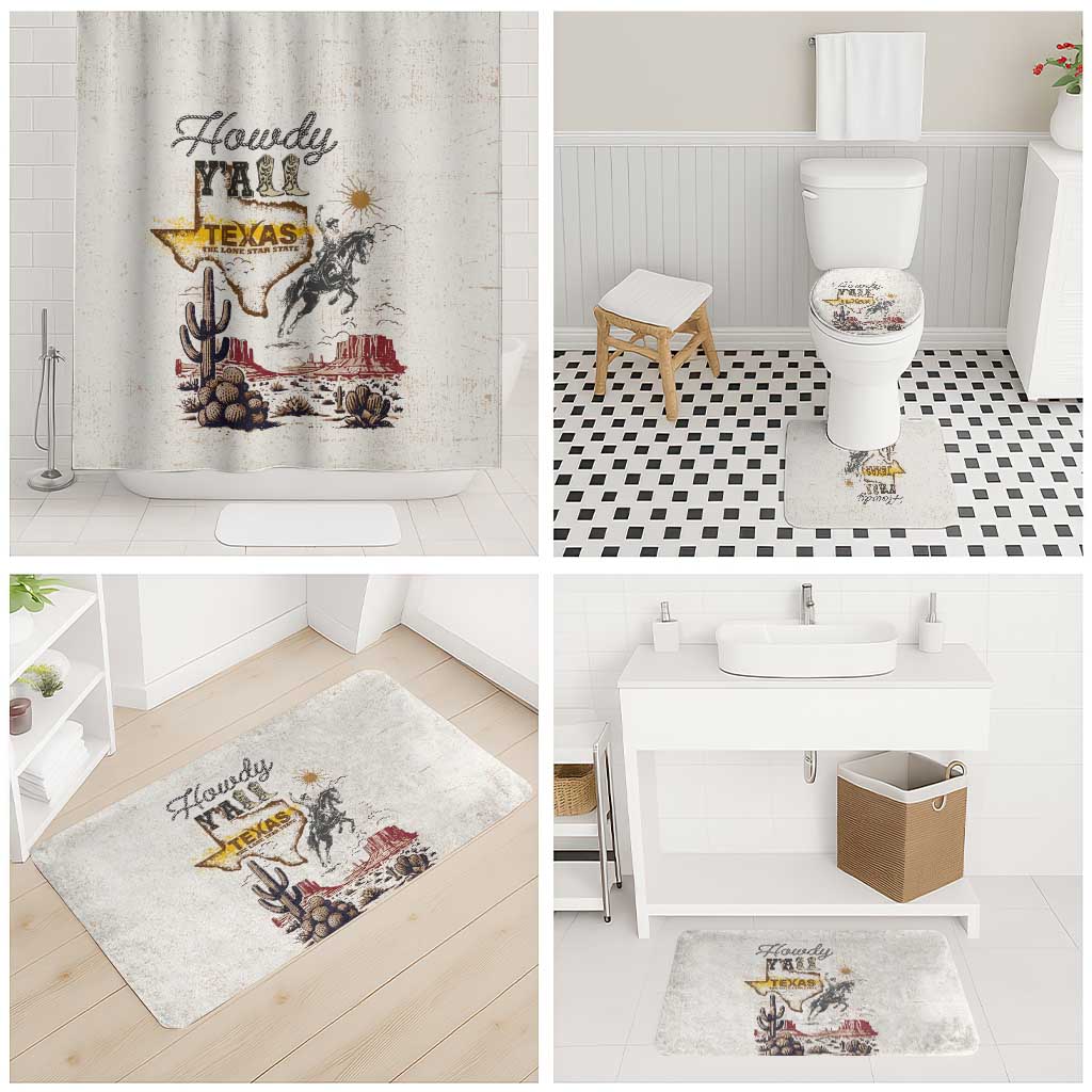 Texas Heritage Vintage Style Bathroom Set Howdy Y’all and Lone Star State - Wonder Print Shop