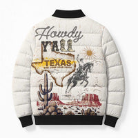 Texas Heritage Vintage Style Bomber Puffer Jacket Howdy Y’all and Lone Star State - Wonder Print Shop
