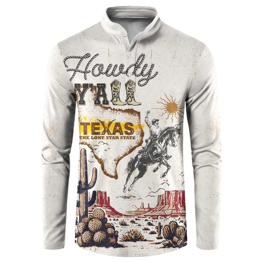 Texas Heritage Vintage Style Button Sweatshirt Howdy Y’all and Lone Star State - Wonder Print Shop