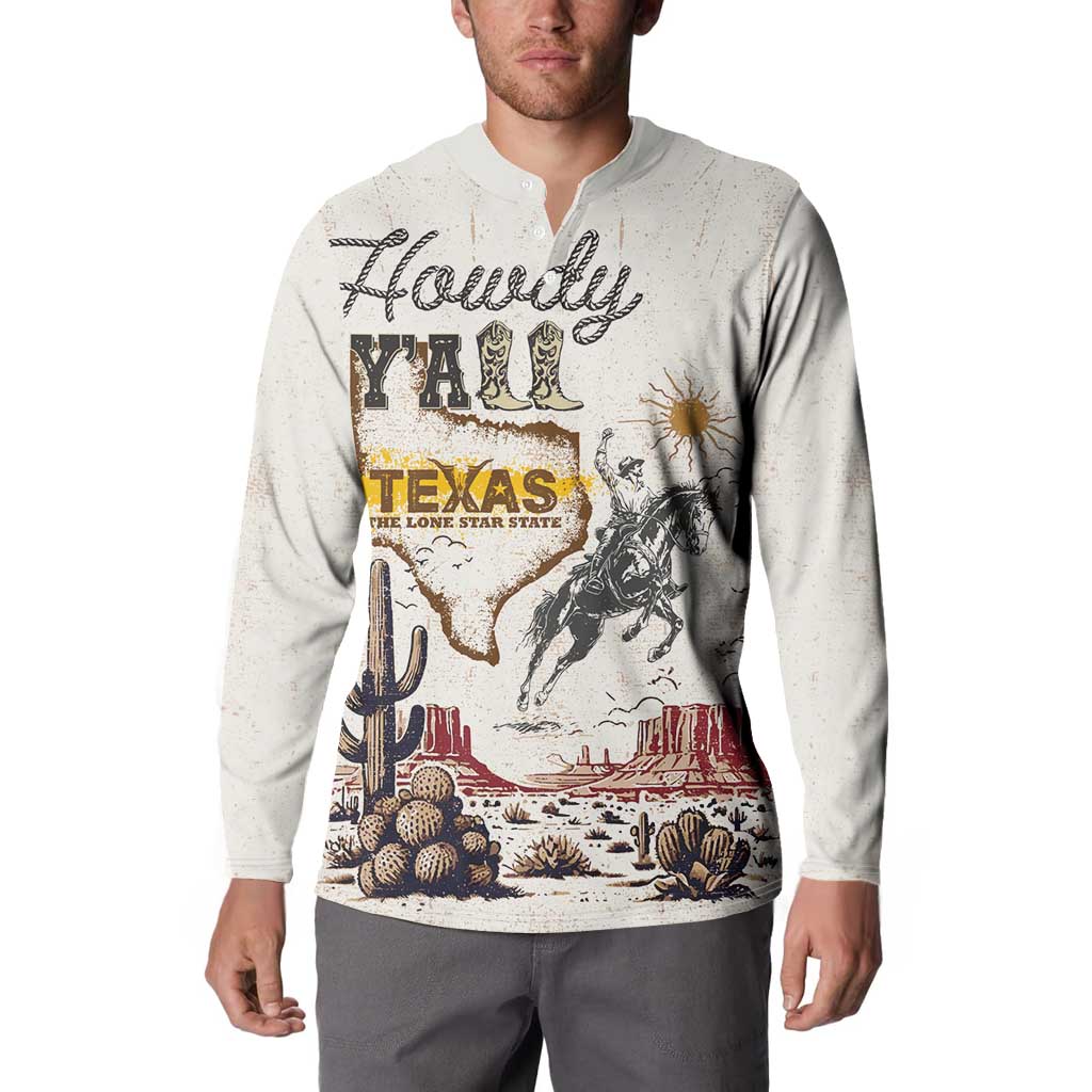 Texas Heritage Vintage Style Button Sweatshirt Howdy Y’all and Lone Star State - Wonder Print Shop