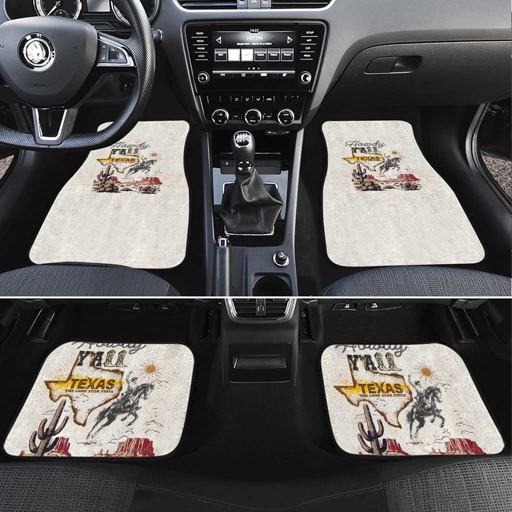 Texas Heritage Vintage Style Car Mats Howdy Y’all and Lone Star State - Wonder Print Shop