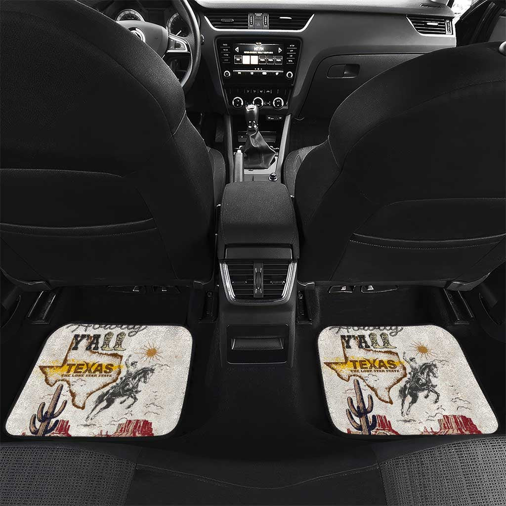 Texas Heritage Vintage Style Car Mats Howdy Y’all and Lone Star State - Wonder Print Shop