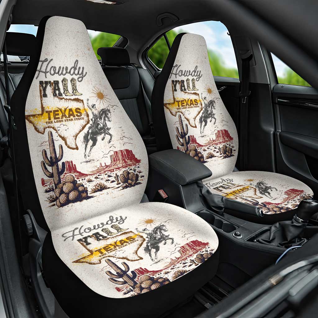 Texas Heritage Vintage Style Car Seat Cover Howdy Y’all and Lone Star State - Wonder Print Shop