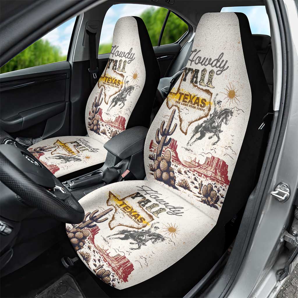 Texas Heritage Vintage Style Car Seat Cover Howdy Y’all and Lone Star State - Wonder Print Shop