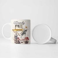 Texas Heritage Vintage Style Ceramic Mug Howdy Y’all and Lone Star State - Wonder Print Shop